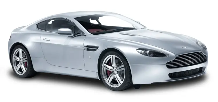 Silver Aston Martin V8 Vantage Coupe