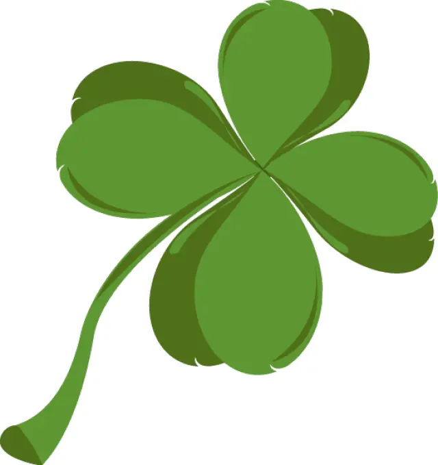 Stylized Green Shamrock Symbol for St. Patrick's Day