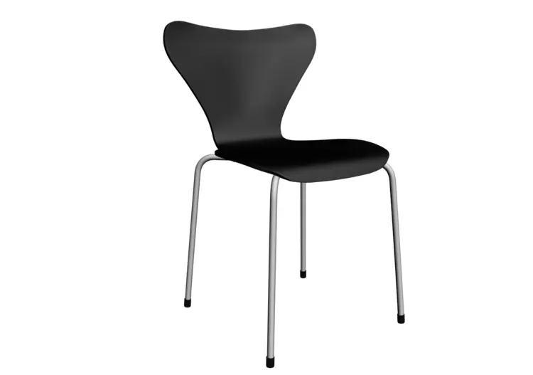 Modern Black Chair with Metal Legs