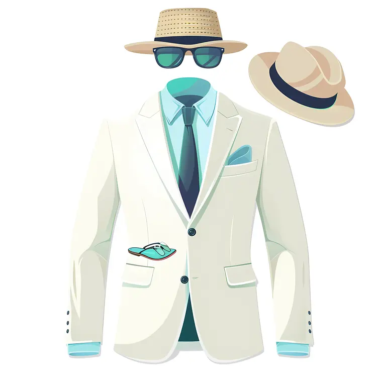 Elegant Summer Suit with Accessories