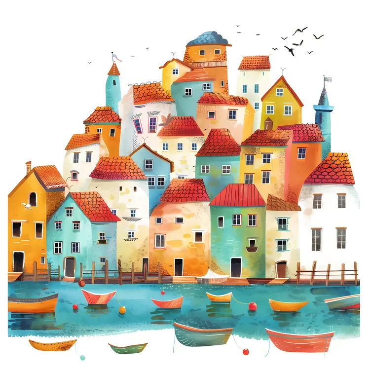 Colorful Houses by the Waterfront