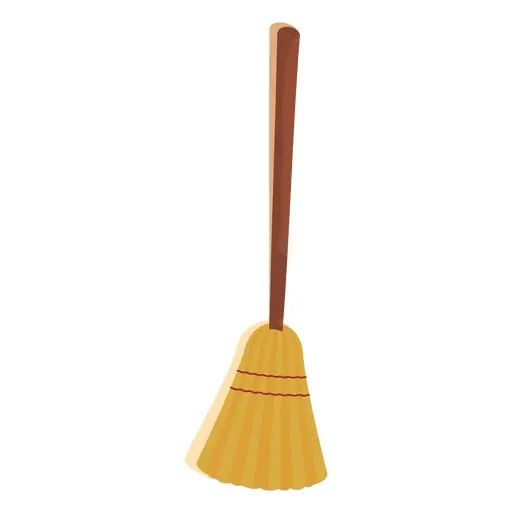 Simple Wooden Broom for Sweeping