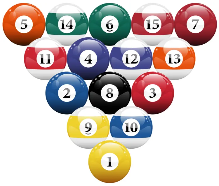 Colorful Billiard Balls in Triangle Formation