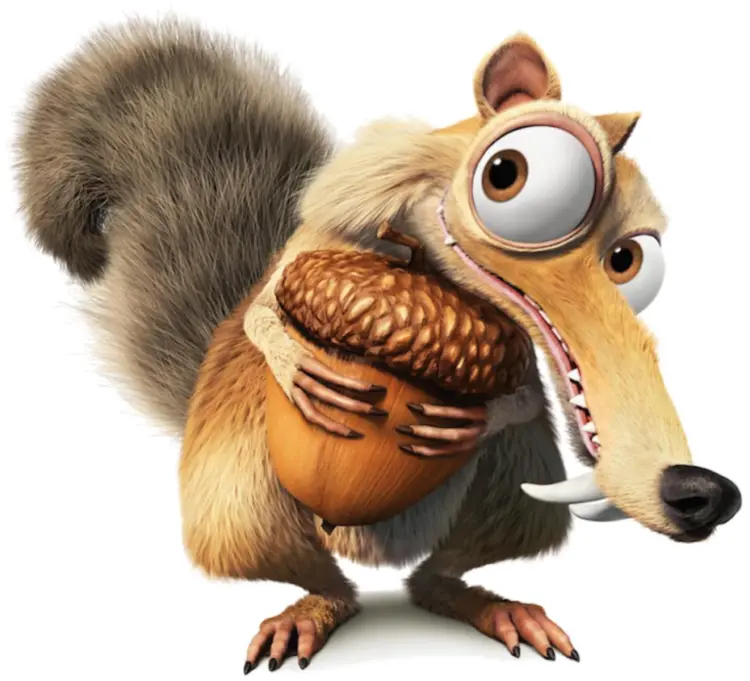 Animated Squirrel Holding Acorn