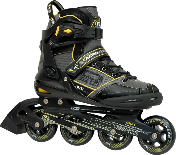 Black and Yellow Inline Skate for Outdoor Sports
