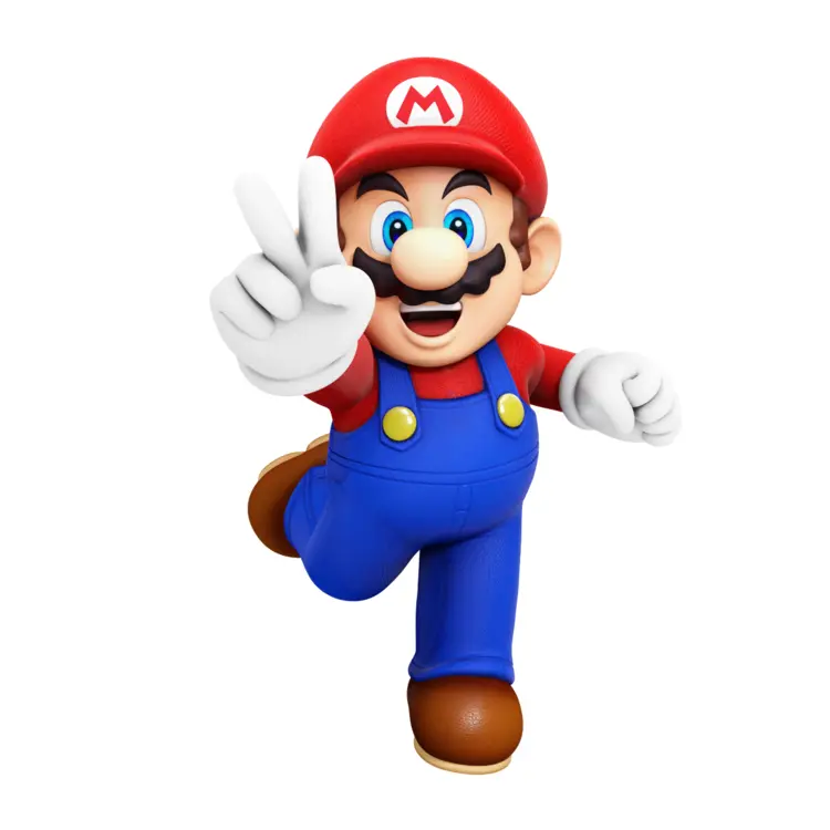 Mario Character Peace Sign