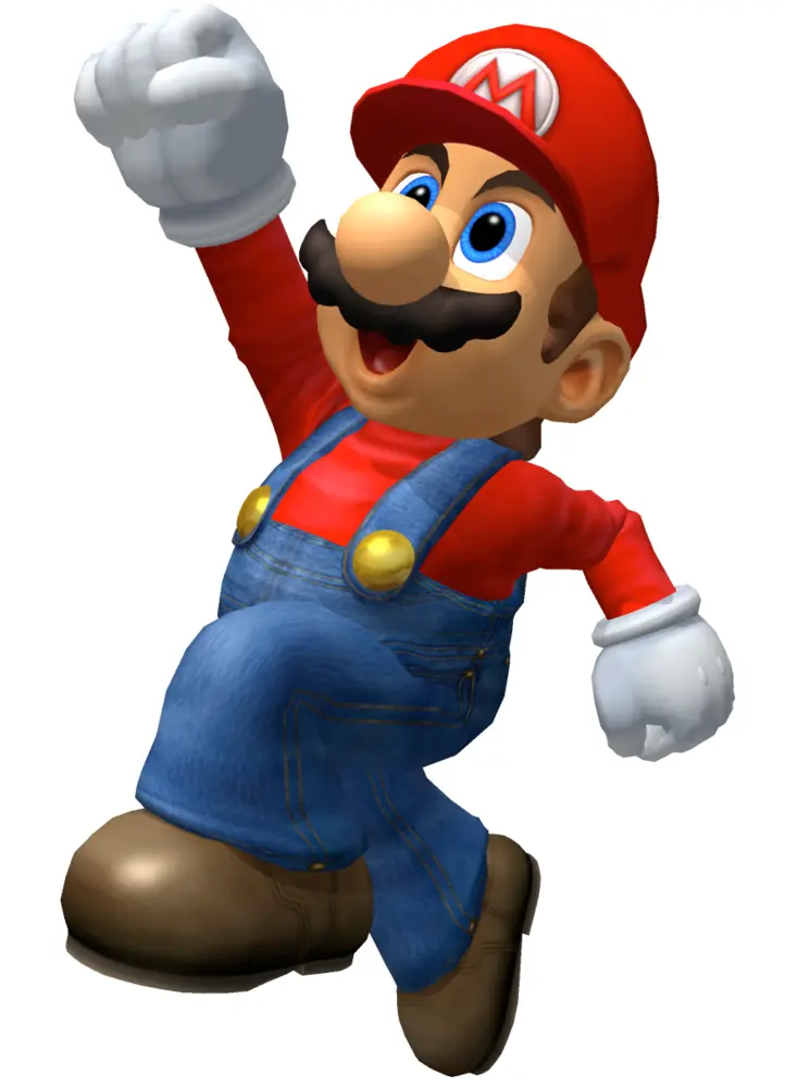 Mario Jumping with Fist Up