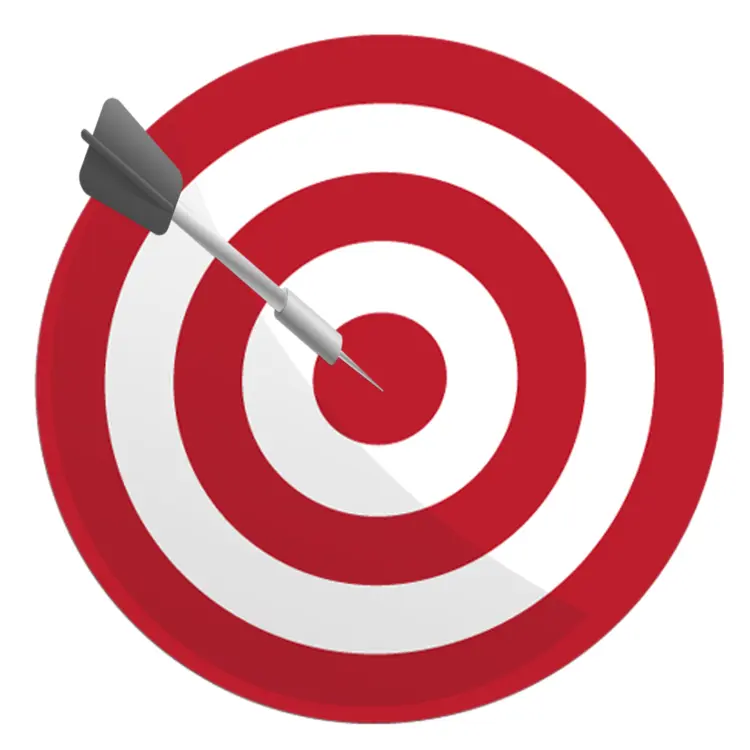 Grey Dart Hitting the Bullseye