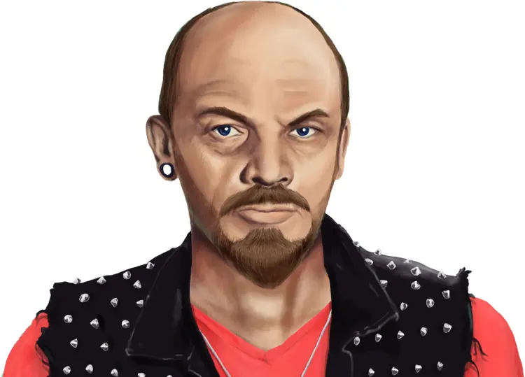 Man in Punk Outfit with Earring