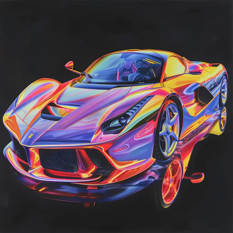 Colorful Sports Car with Vibrant Design