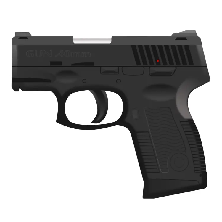 Black Handgun Illustration