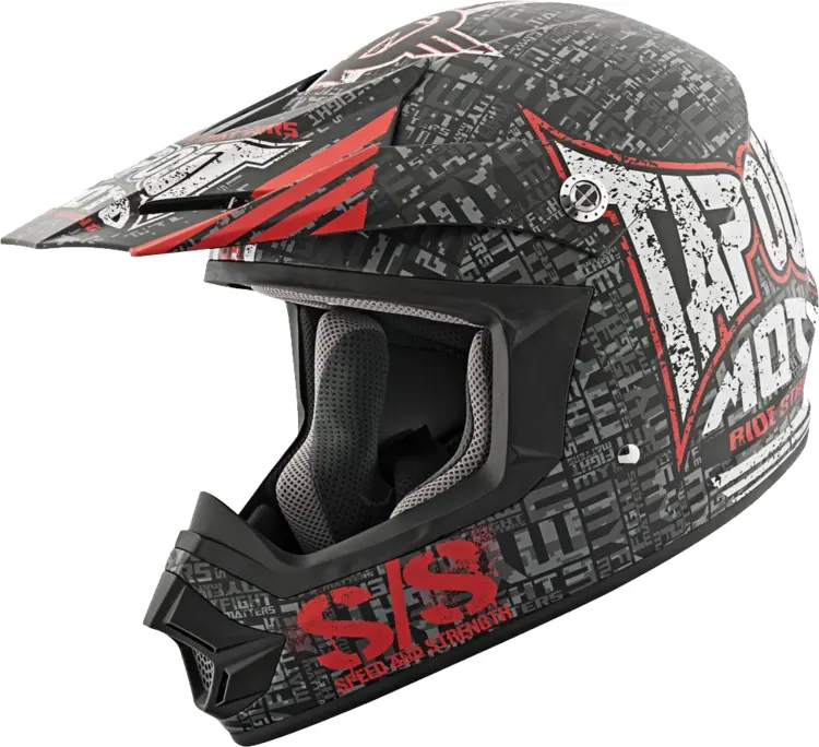 Black and Red Motocross Helmet