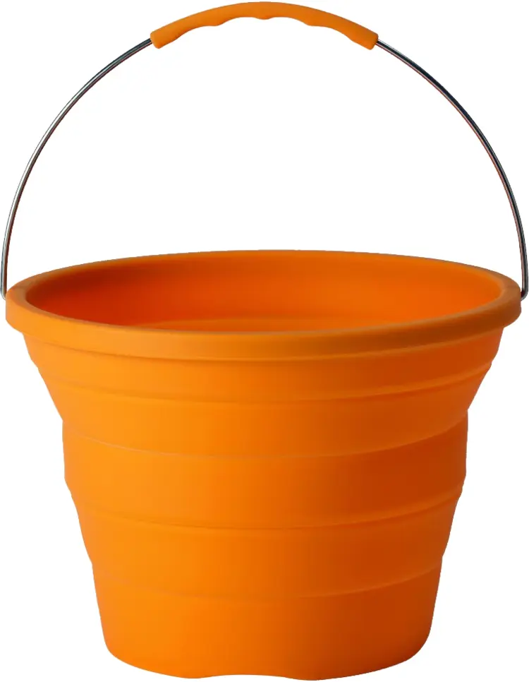 Orange Plastic Bucket with Handle
