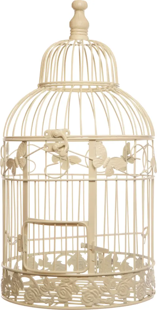 Ornate Decorative Bird Cage with Butterflies
