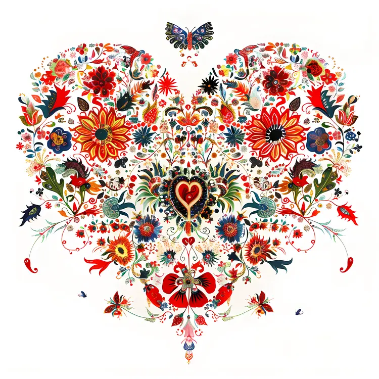 Colorful Floral Heart Design