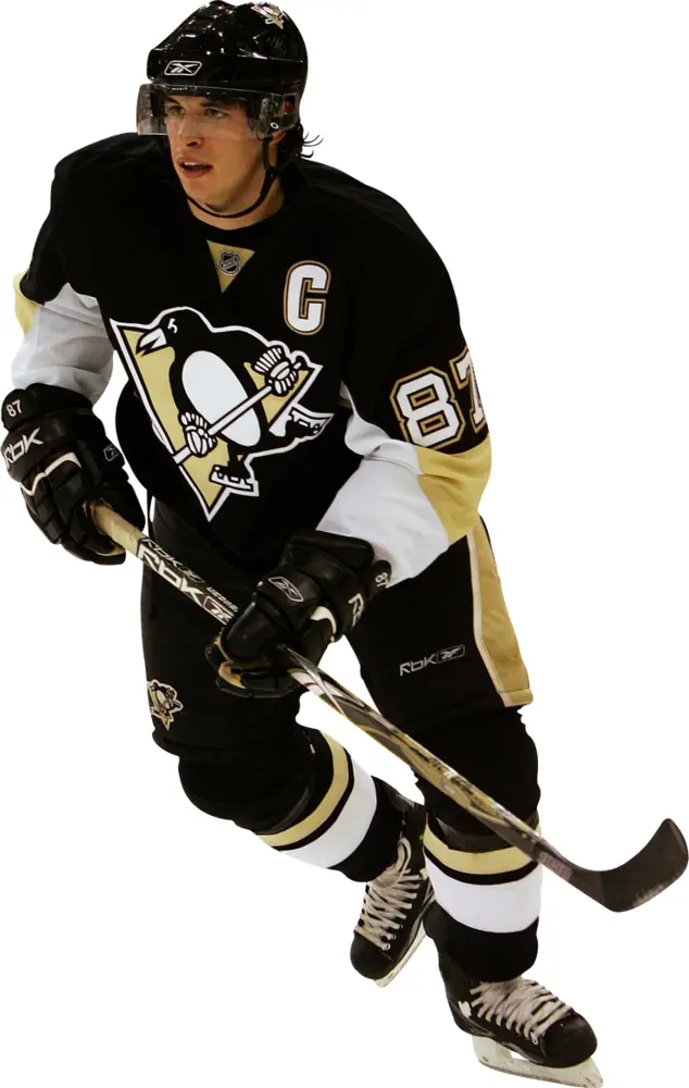 Hockey Player in Black Jersey