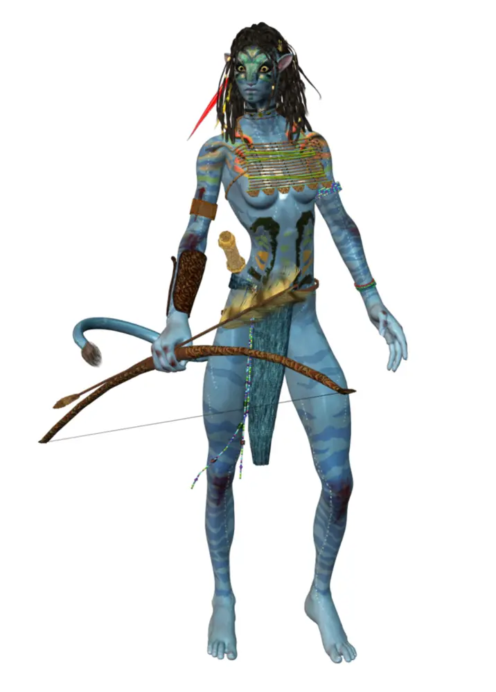 Blue Alien Character with Bow