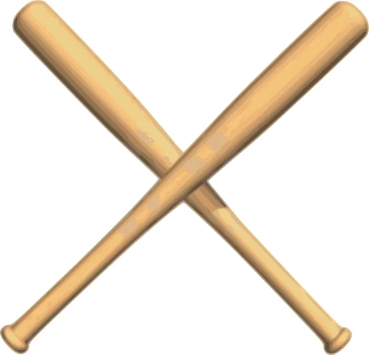 Crossed Wooden Baseball Bats