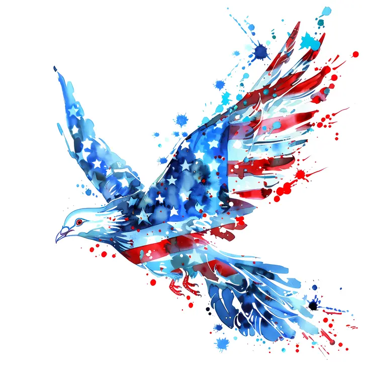 Patriotic Eagle with American Flag Colors