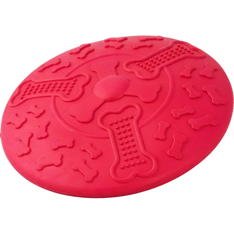 Red Dog Frisbee with Bone Patterns