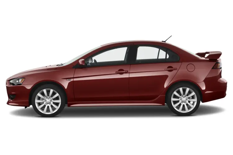Red Mitsubishi Sedan Side View