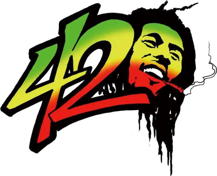 420 Logo with a Man with Dreadlocks