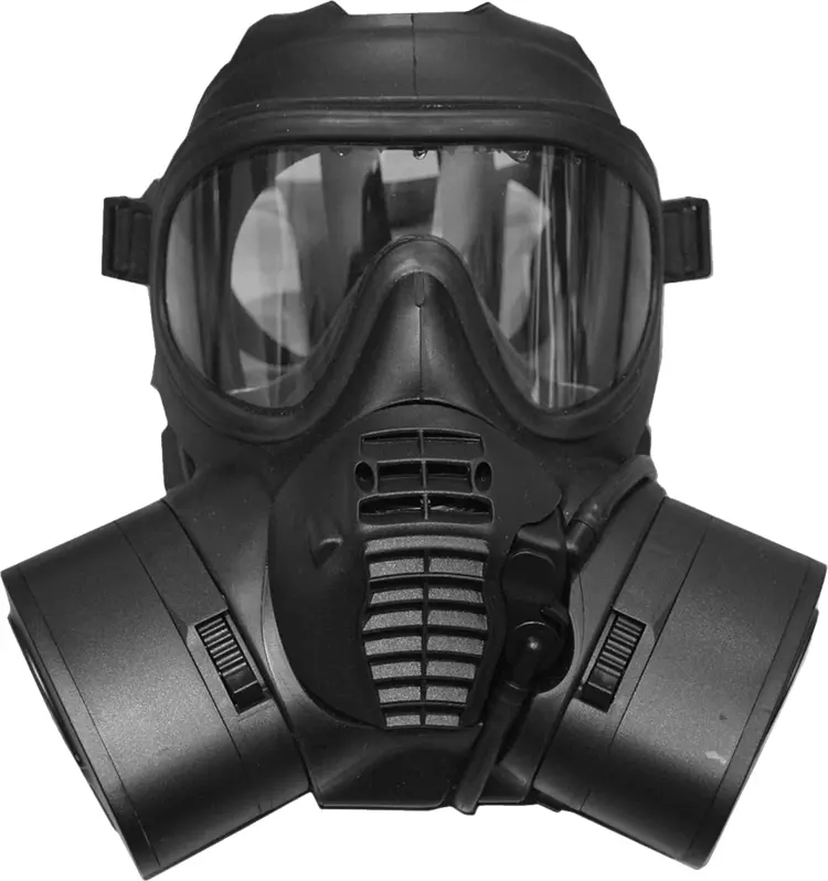 Modern Black Gas Mask with Dual Filters
