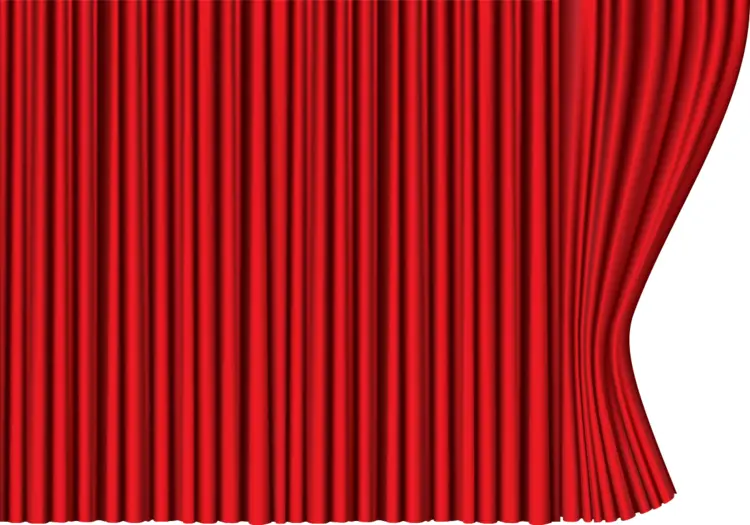 Closed Red Theater Curtains