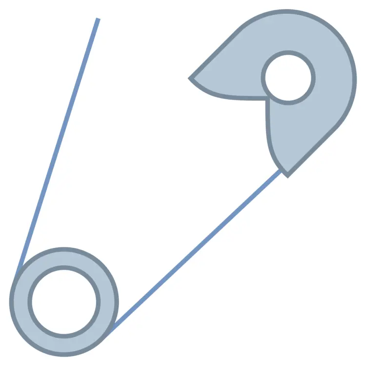 Blue Safety Pin Icon