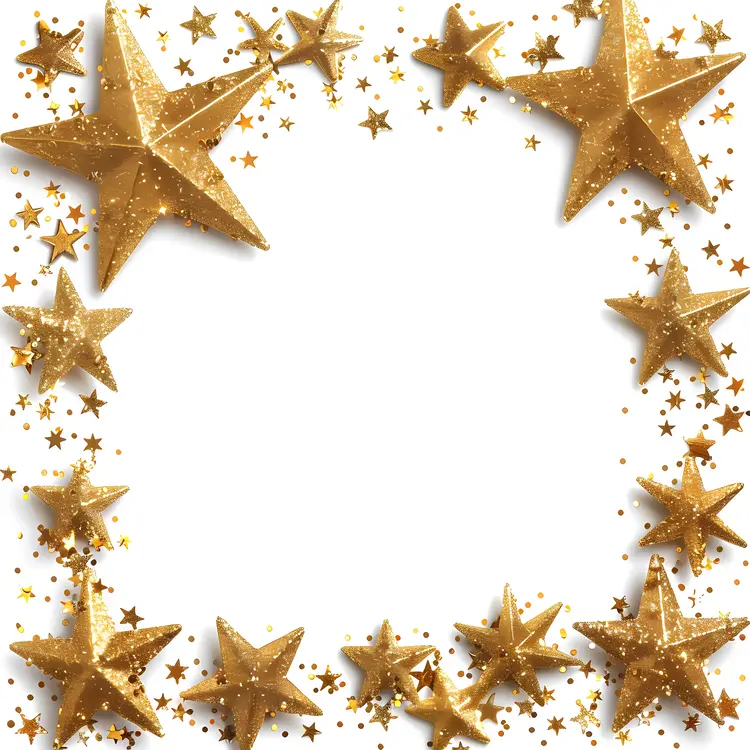 Gold Stars Frame Decoration