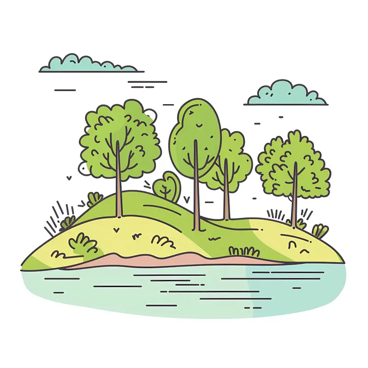 Simple Green Hill Landscape