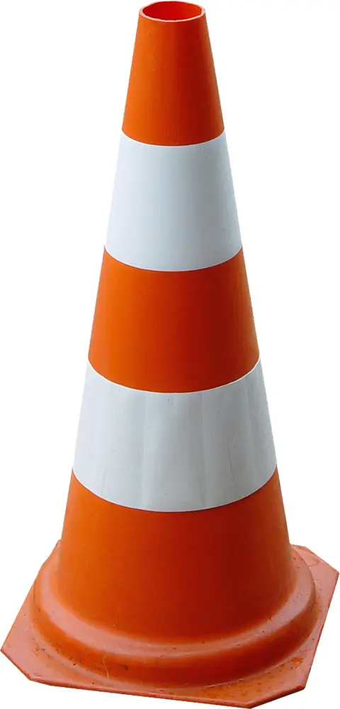 Orange Traffic Cone with White Stripe