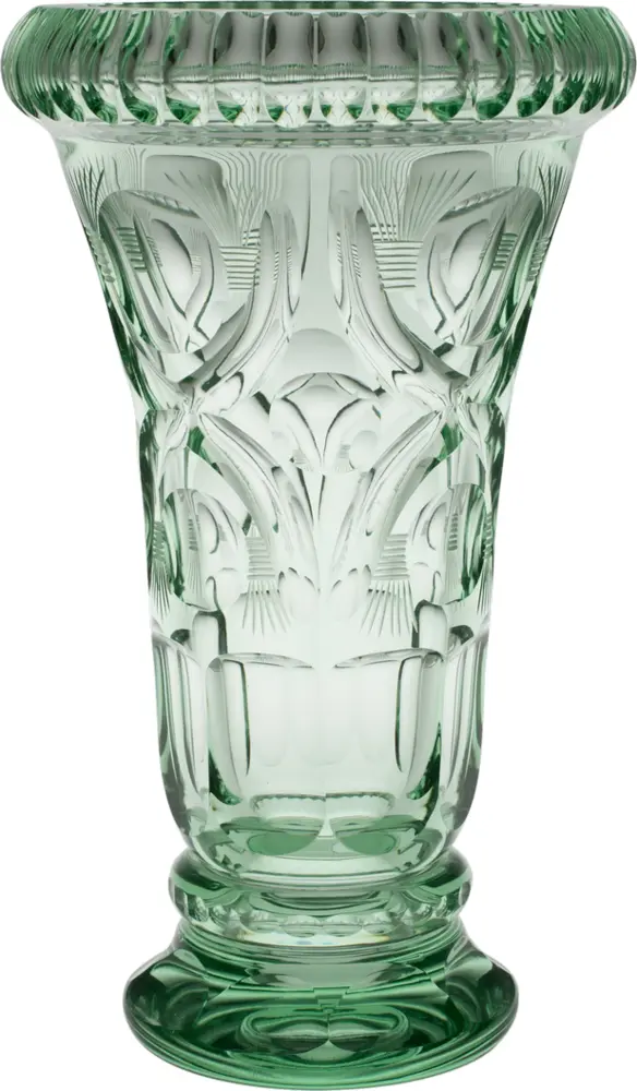 Ornate Green Glass Vase for Elegant Home Decor