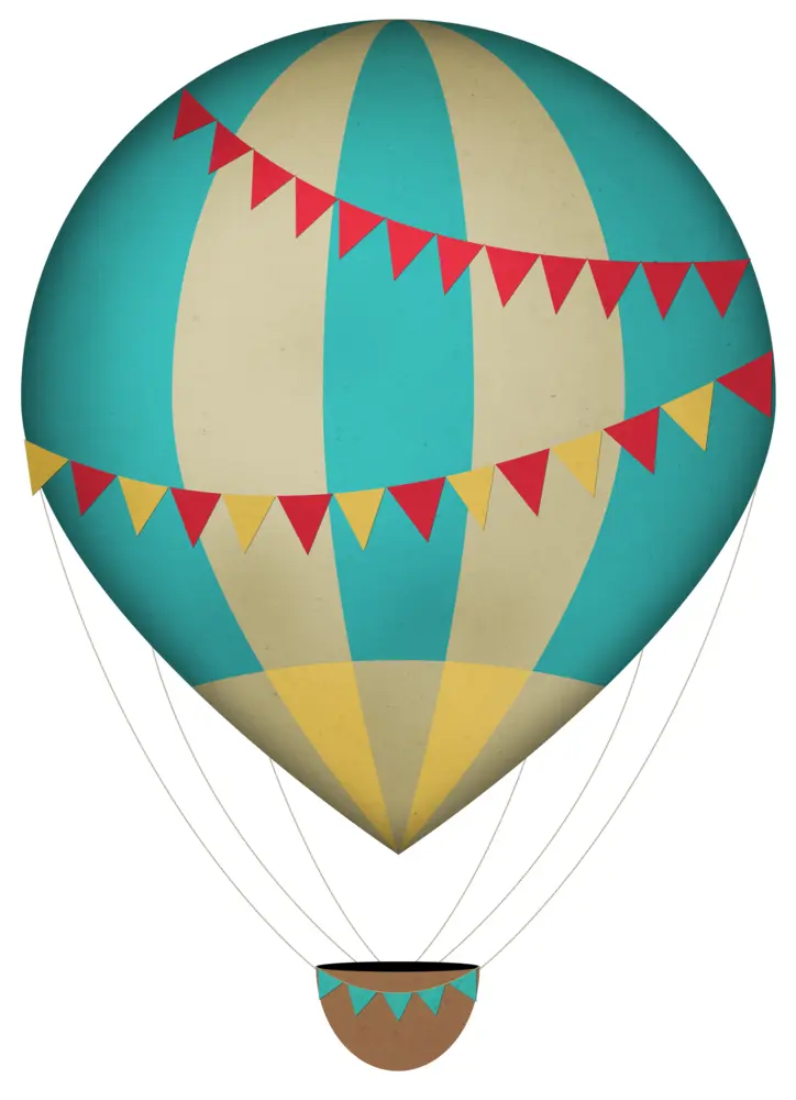 Vintage Hot Air Balloon with Bunting