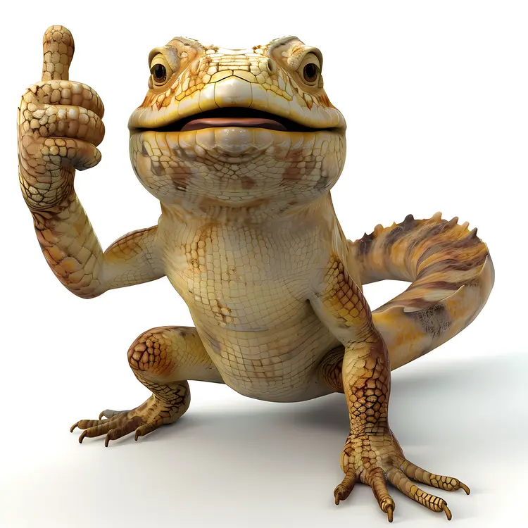 Friendly Cartoon Lizard Giving Thumbs Up