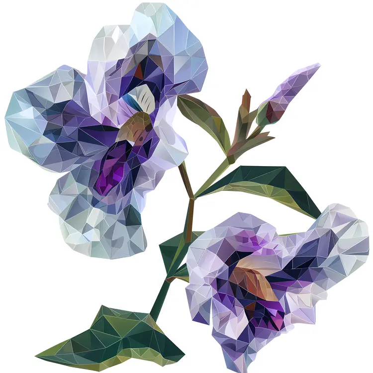 Purple Blossoming Flowers on Branch