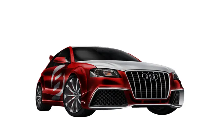 Red and Silver Audi Sport Car