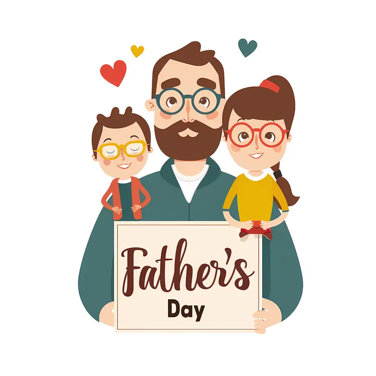 Father's Day Celebration with Family Illustration