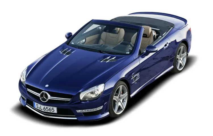Blue Convertible Car with Open Top