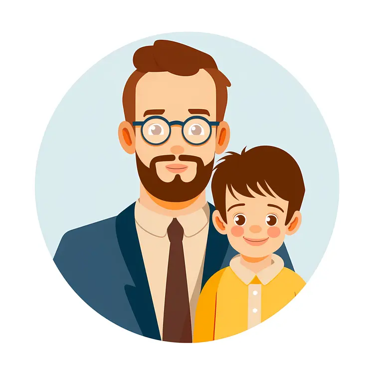 Father and Son Bonding Illustration