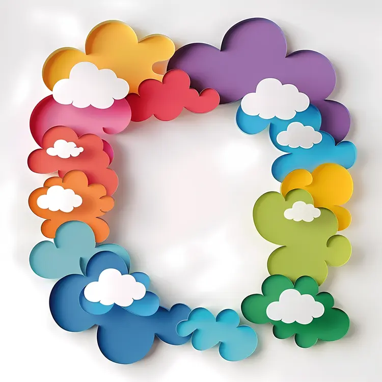 Colorful Paper Clouds Art