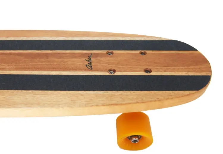 Wooden Longboard with Black Stripes