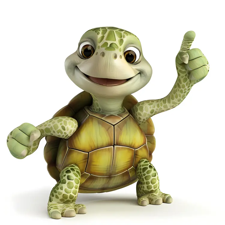 Happy Cartoon Turtle