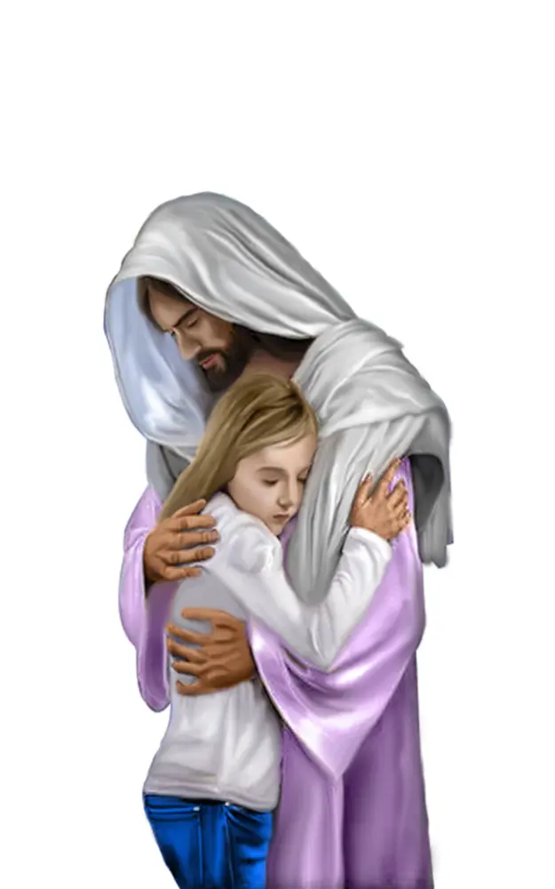 Man Hugging Child Illustration