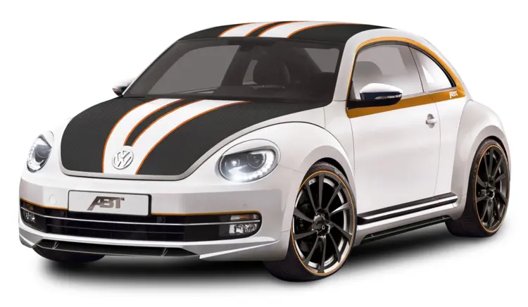 Custom White and Black Beetle Car