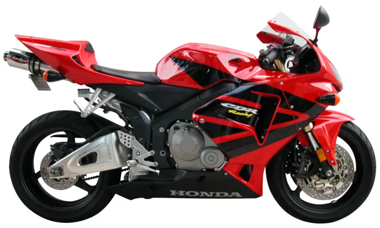 Red Honda Motorcycle Side View