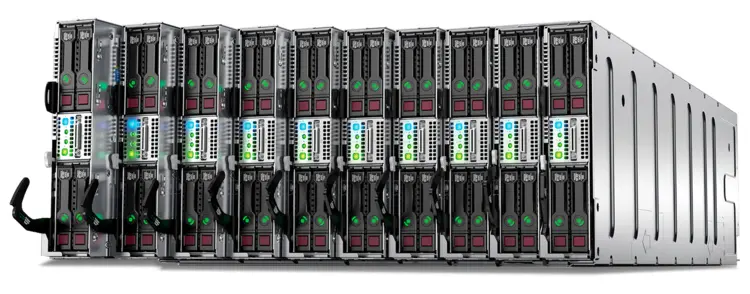 Rack of Blade Servers for Data Center