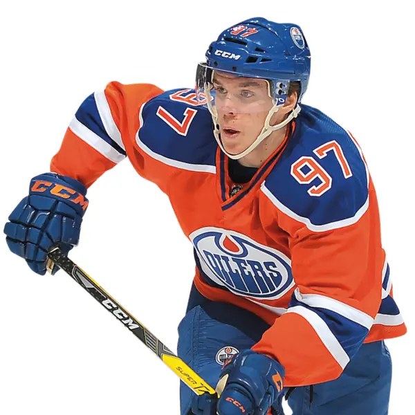 Orange Hockey Player in Action