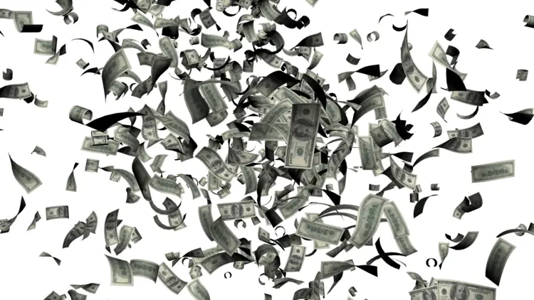 Scattered Dollar Bills