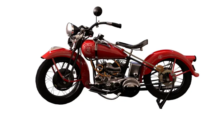 Vintage Red Motorcycle with Classic Design